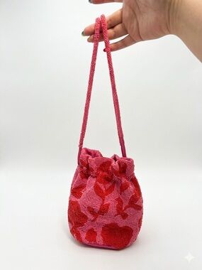 Kate Spade x Target Pink Beaded Drawstring Bucket Bag